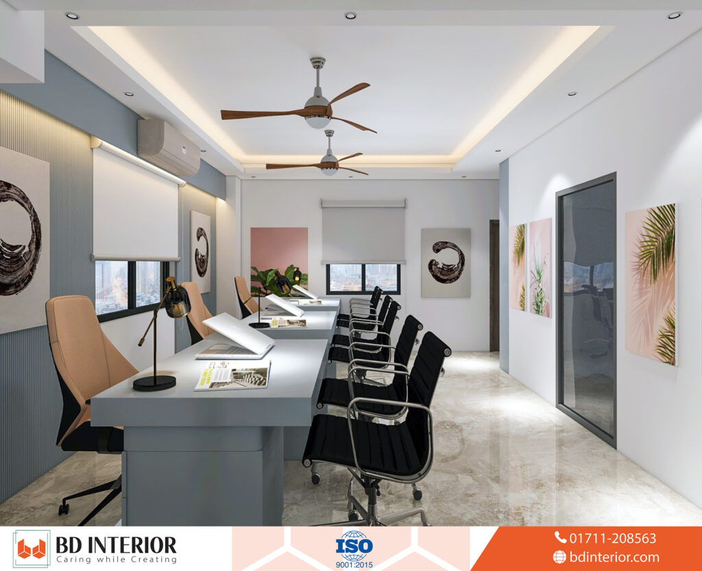 Interior Design for Office: Creating Spaces That Drive Success 11 Balanced Work Photorealistic Office Interior