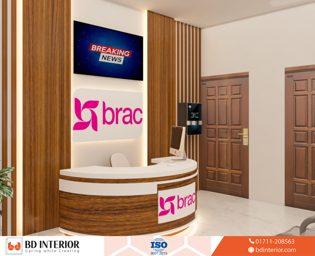 Small Office Reception Design- Ultimate Guide by BD INTERIOR 4 Contemporary Office Reception with Curved Elegance