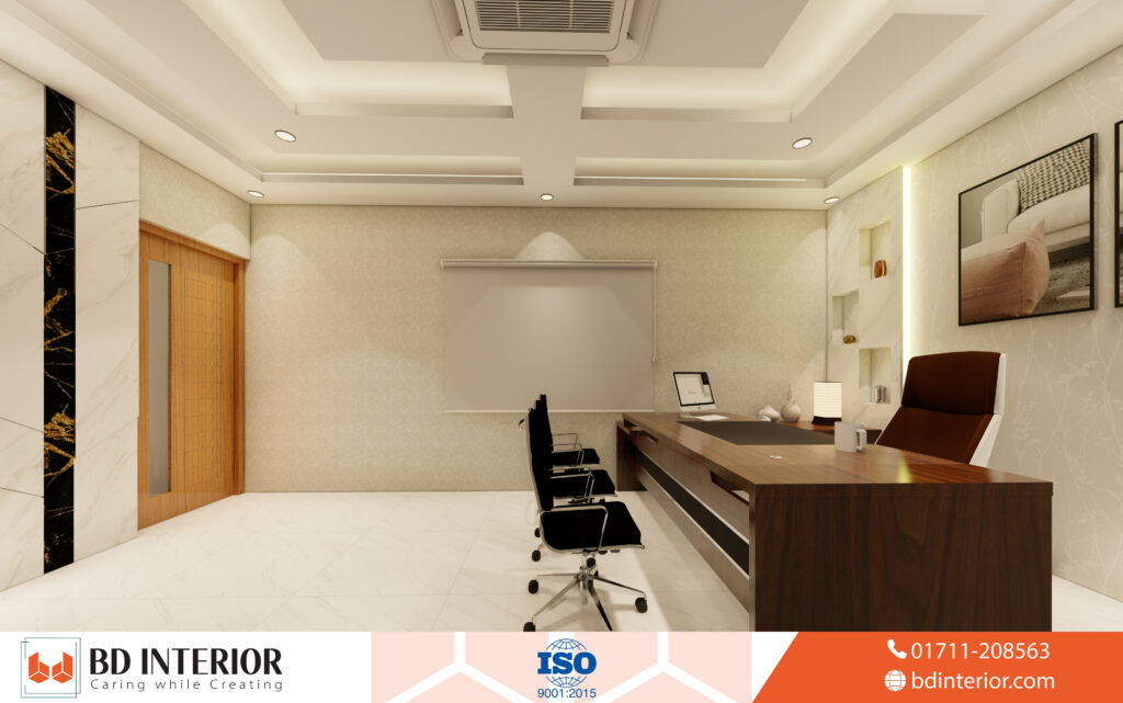 5 Wall Color Design Secrets Every Bangladeshi Homeowner Should Know 2 Modern Executive Office with Marble Accent Wall