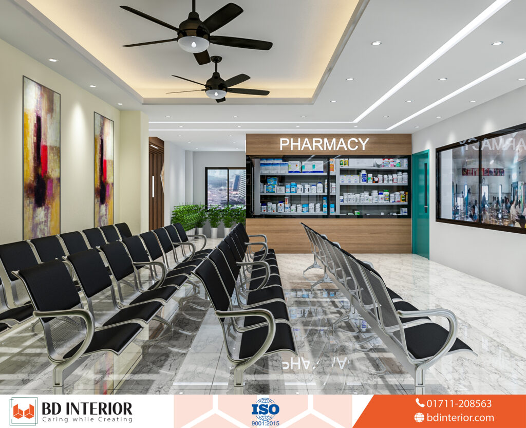 Healthcare Center Interior Design in Bangladesh That Prioritizes Safety & Healing 2 Modern Hospital Waiting reception room