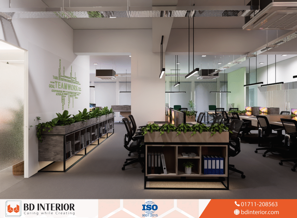 Office Interior Design Ideas: Transform Your Workspace in Bangladesh 3 Modern Office Reception with Bold Color Accents