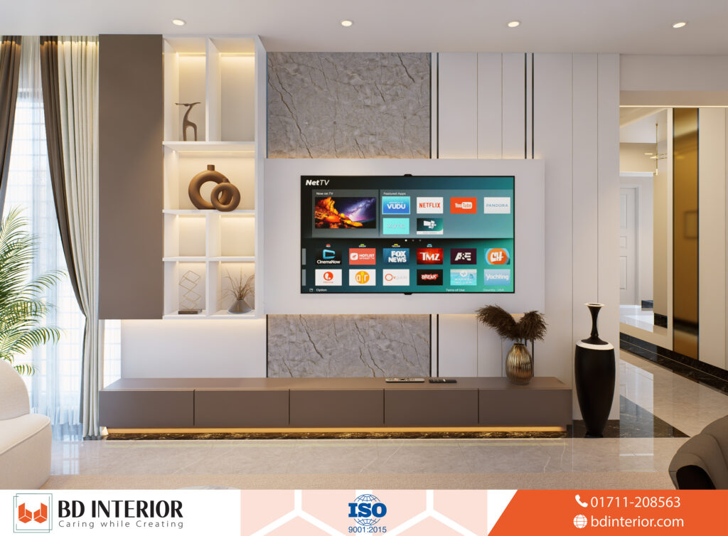Interior TV Cabinet Design: Complete Guide for Bangladeshi Homes 1 tv unit design for hall 47