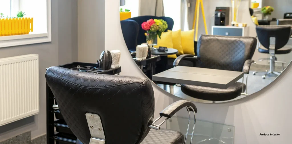 Beauty Parlour Interior Design: Guide for Bangladeshi Salon Owners 2 Stylish showroom with contemporary furniture and decor.
