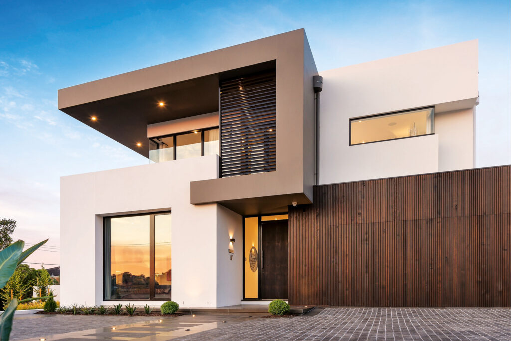 New Home Design Guide: 5 Urgent Shifts to Make Now 1 Modern white and wood house exterior with large wi.