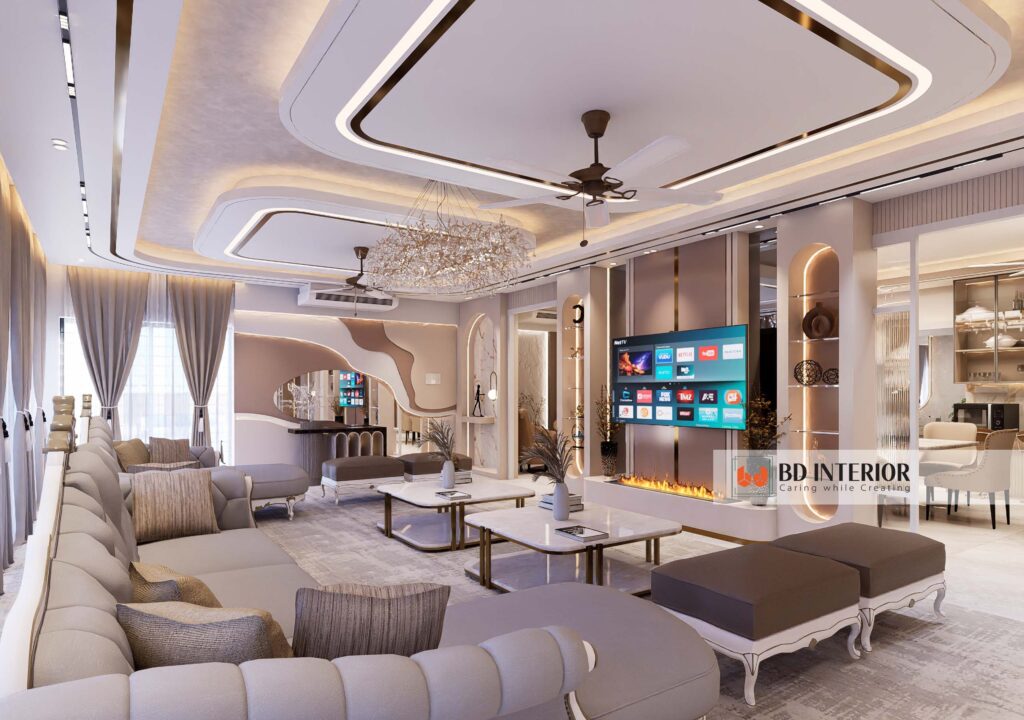 Contemporary Home Interior Dhaka Ideas for Warm, Practical Living 2 Elegant modern living room with stylish furniture.