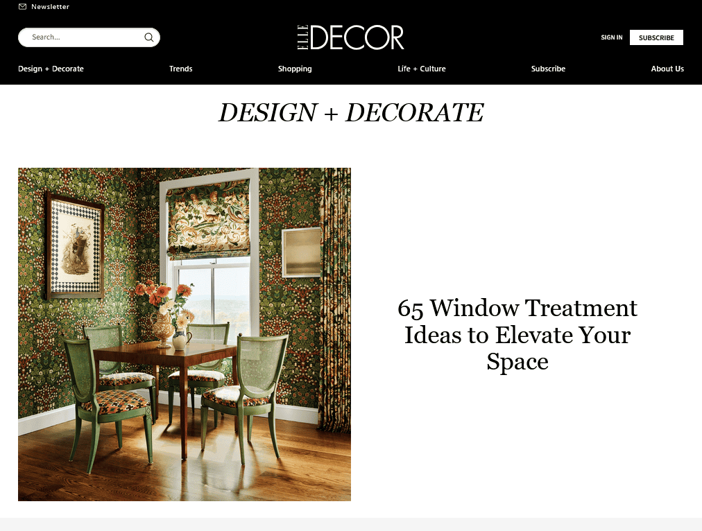 10 Best Interior Design Websites for Homeowners and Decor Enthusiasts 5 Elegant window treatment with floral wallpaper and.