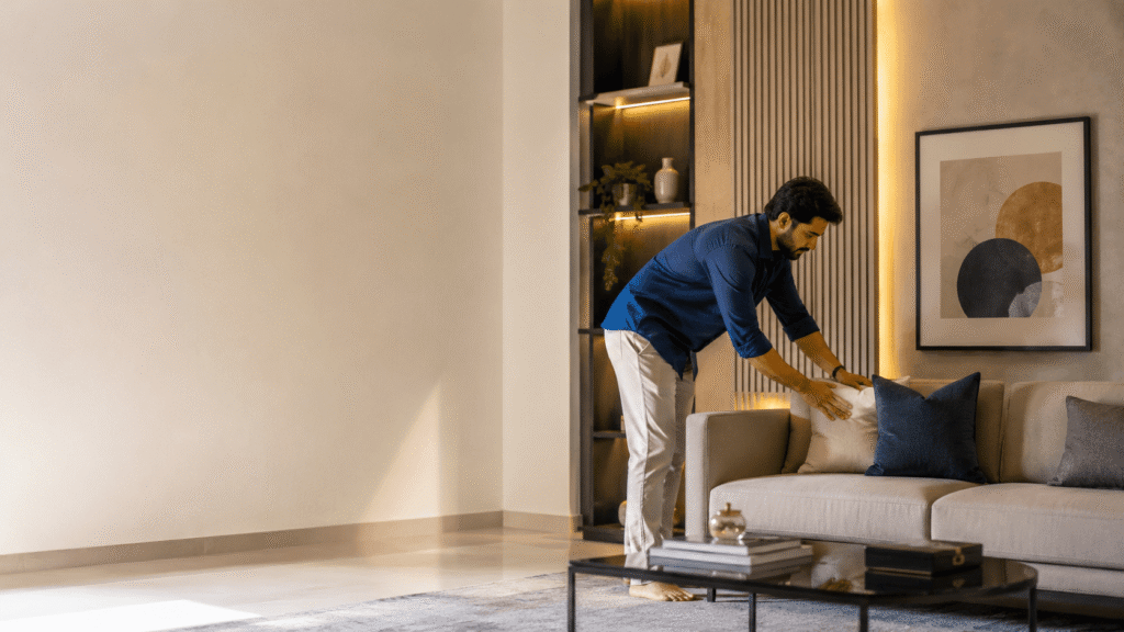 5 Steps to Get Your Uttara Interior Looking Sharp (Without Getting Scammed) 1 Modern living room with stylish furniture and deco.