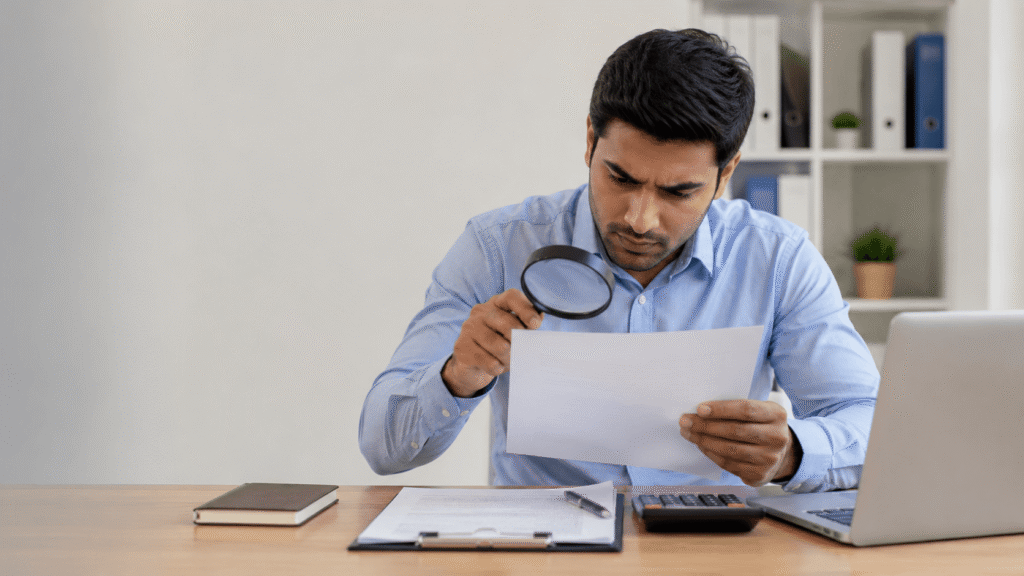 Steps to Calculate Interior Design Cost Per Square Feet in Bangladesh 2 Interior design workspace with man reviewing plans.